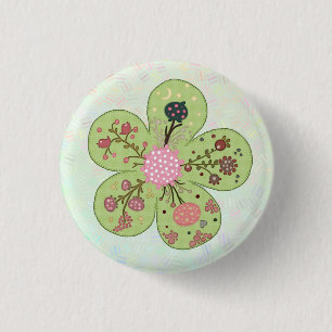 Patchworkfrühlingsblume 3 Cm Round Badge