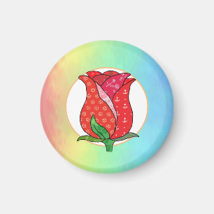 Patchworkrose magnet