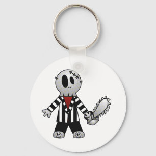 PATCHY CHAINSAW HALLOWEEN SKELETON KEY RING