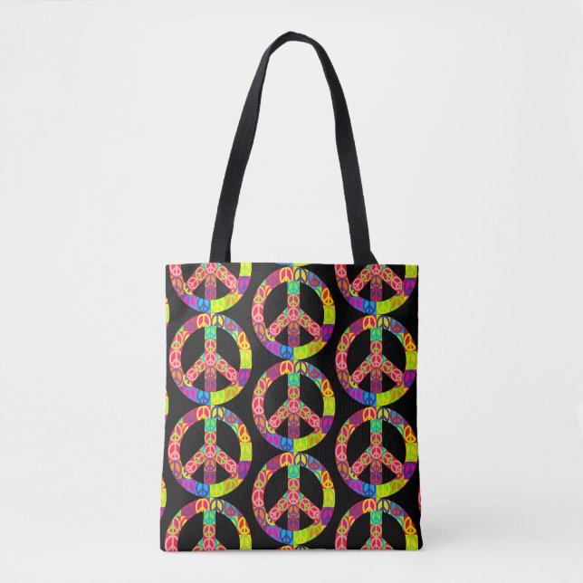 Patchy Peace Tote Bag (Front)