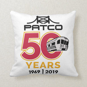 PATCO 50th Anniversary Throw Pillow