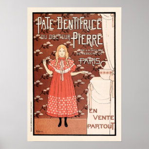 PATE DENTIFRICE French Paris Toothpaste Toothbrush Poster