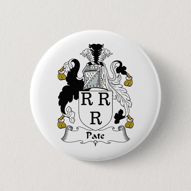 Pate Family Crest 6 Cm Round Badge (Front)