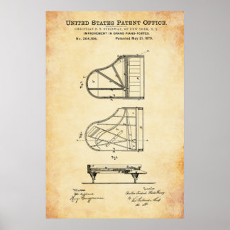 Patent - Piano - Poster