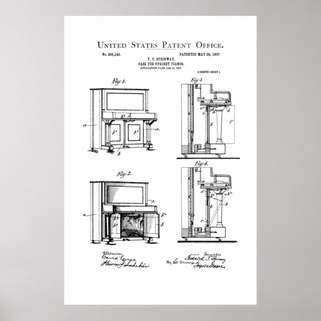Patent - Upright Piano - Poster (Front)