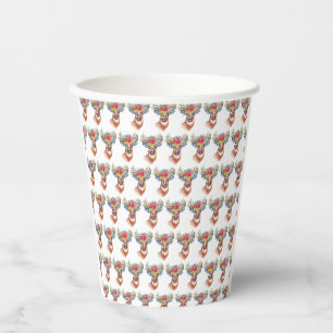 Paterna Flower Reindeer Christmas Magic Coffee Mug Paper Cups