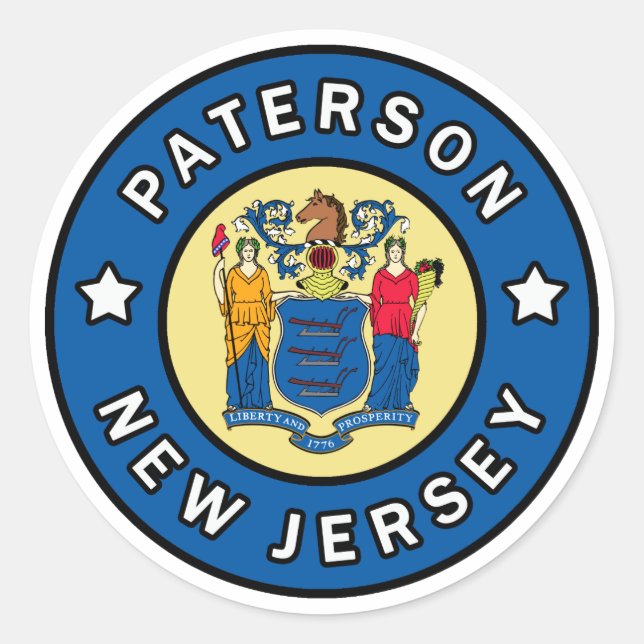 Paterson New Jersey Classic Round Sticker (Front)