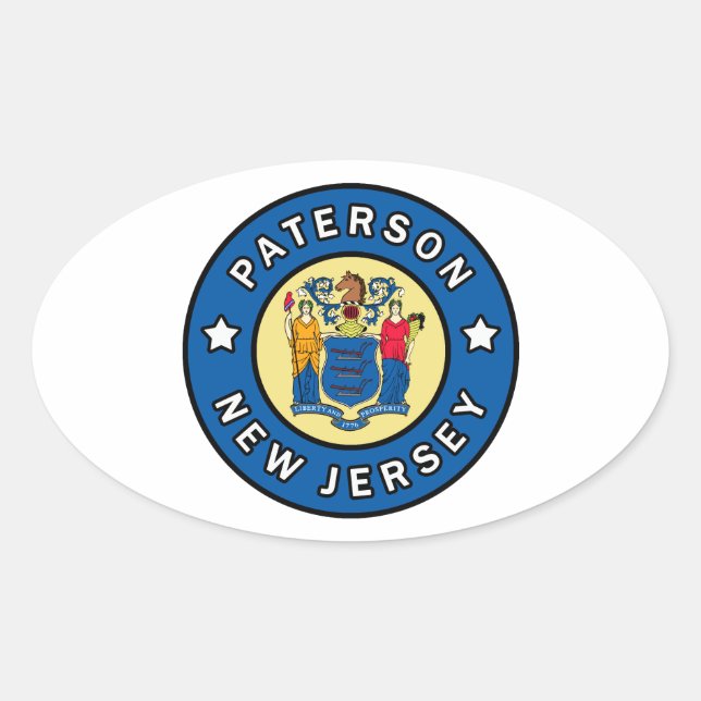 Paterson New Jersey Oval Sticker (Front)