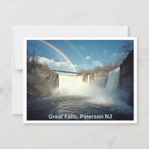 Paterson NJ, Great Falls, Reimagined, Rainbow Postcard