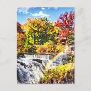 Paterson NJ - Rainbow Over Paterson Great Falls Postcard