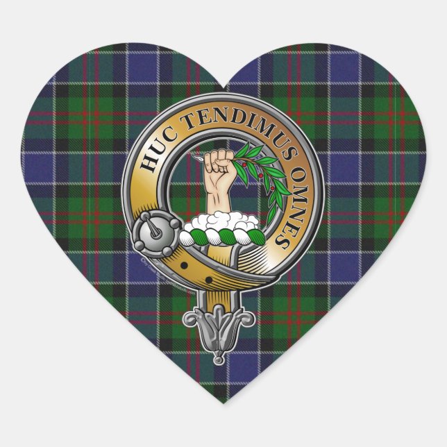 Paterson Tartan & Badge Heart Sticker (Front)