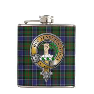 Paterson Tartan & Badge Hip Flask