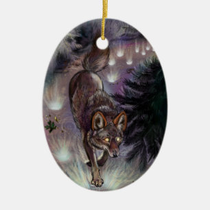 Path Illuminate Coyote Ceramic Ornament