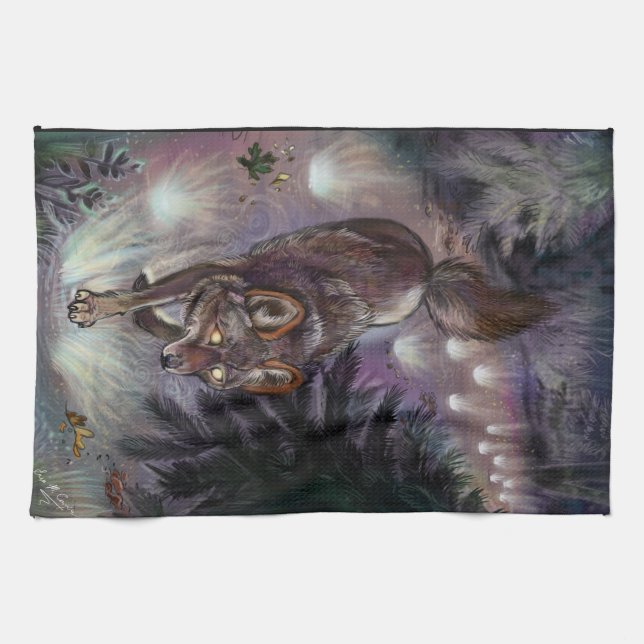 Path Illuminate Coyote Tea Towel (Horizontal)
