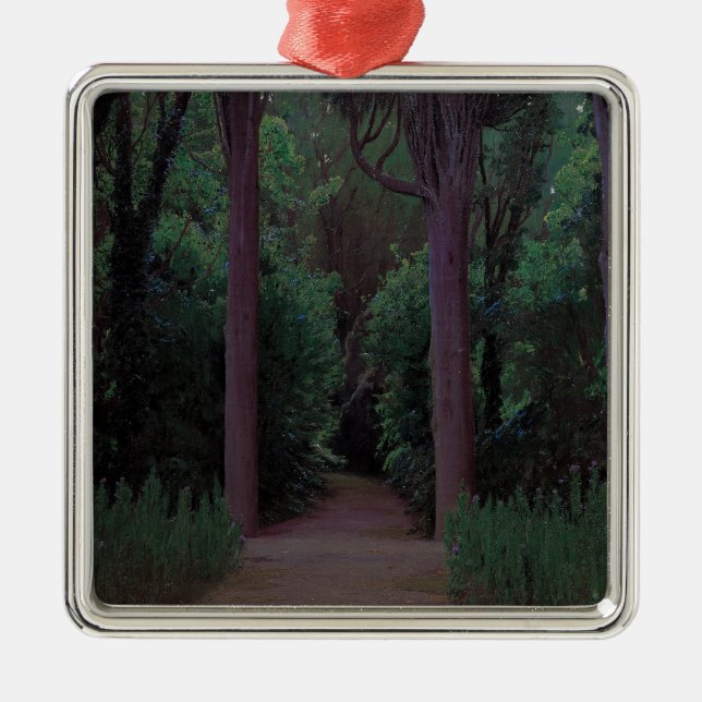 Path in a Park (by Santiago Rusiñol) Metal Ornament (Front)
