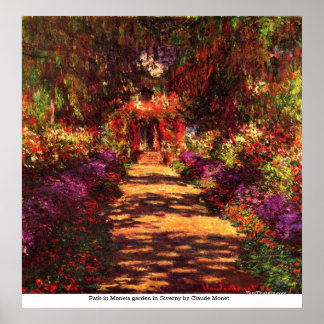 Path in Monets garden in Giverny by Claude Monet Poster