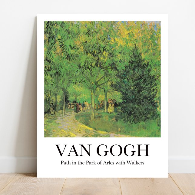 Path in the Park of Arles with Walkers by Van Gogh Poster (Van Gogh's Sunlit Stroll: Own "Path in the Park"! High-quality art poster)