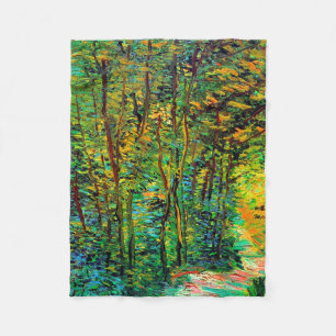Path in the Woods Van Gogh Fine Art Fleece Blanket