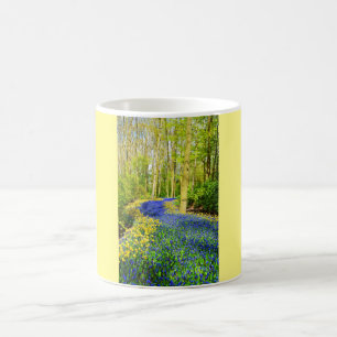 Path of blue flowers coffee mug