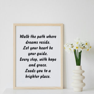 Path of Dreams inspirational mini poem Poster