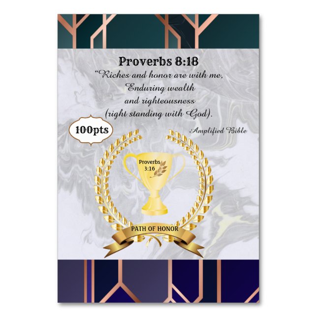 Path of Honour Game Card (Back)