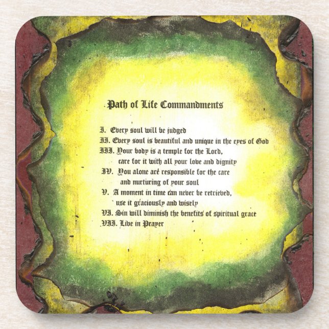 Path of Life Commandments Coaster (Front)