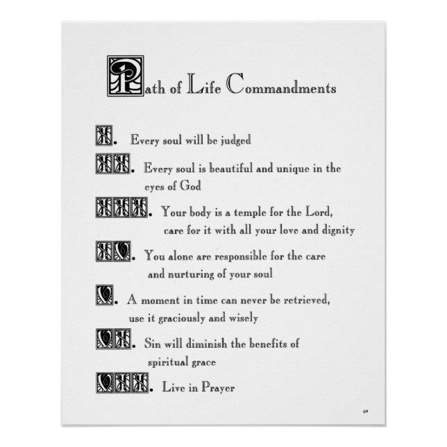 Path of Life Commandments Poster (Front)