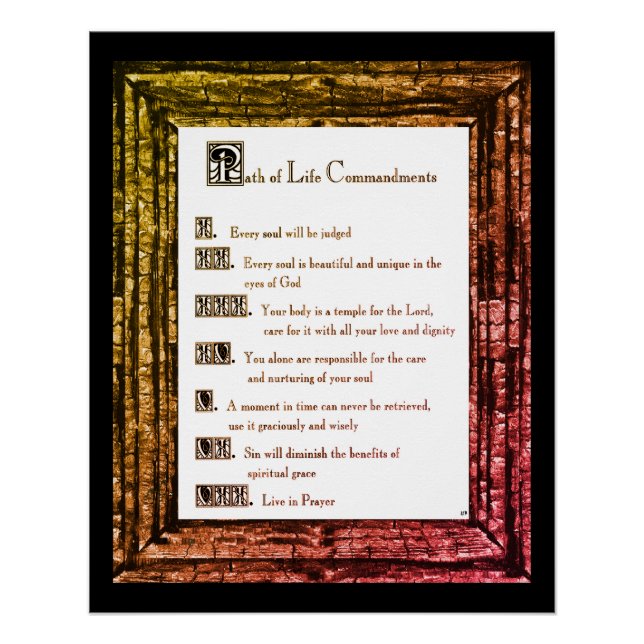 Path of Life Commandments Poster (Front)