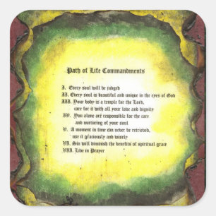 Path of Life Commandments Square Sticker