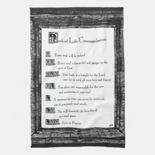 Path of Life Commandments Tea Towel