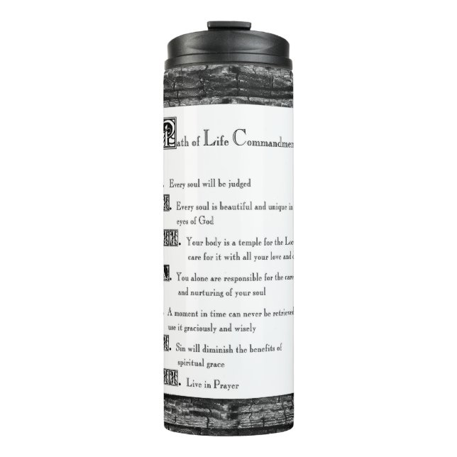 Path of Life Commandments Thermal Tumbler (Front)