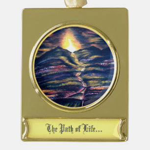 Path of Life Gold Plated Banner Ornament