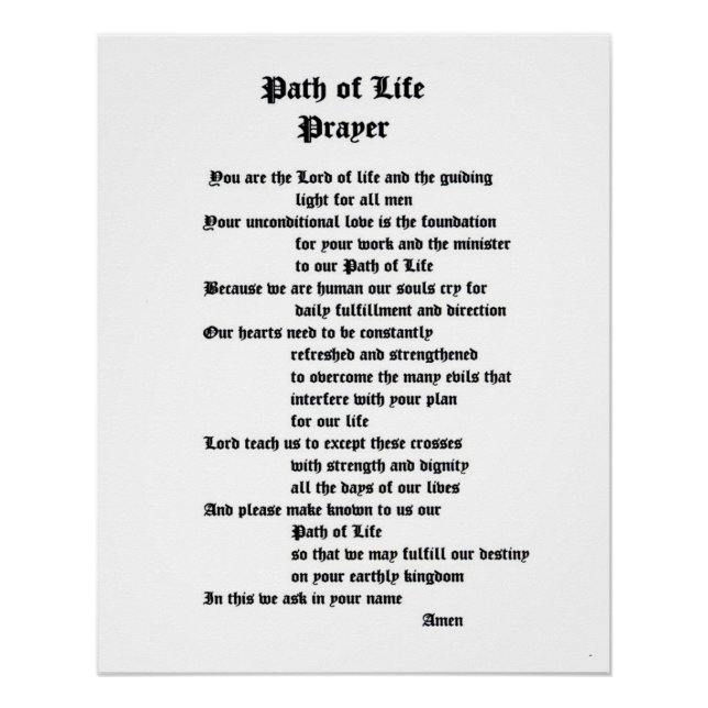 Path of Life Prayer Poster (Front)
