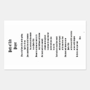 Path of Life Prayer Rectangular Sticker