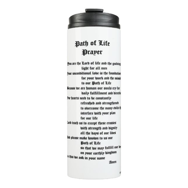 Path of Life Prayer Thermal Tumbler (Front)