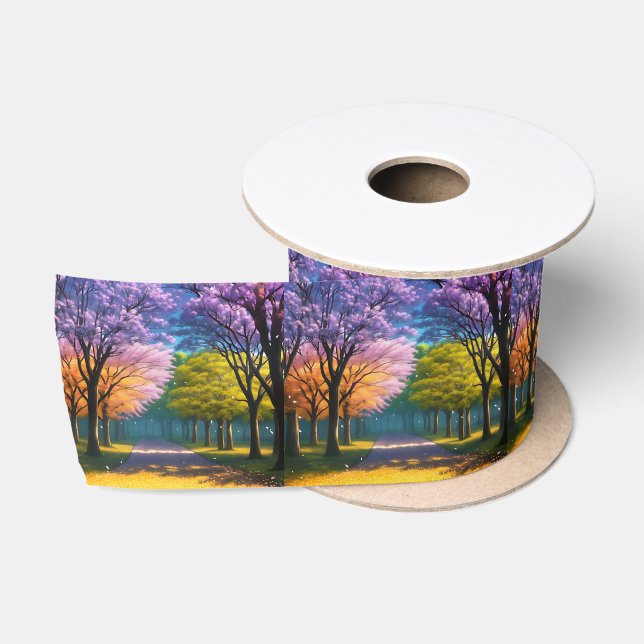 **"Path of Purple: Jacaranda Walkway"** Satin Ribbon (Spool)