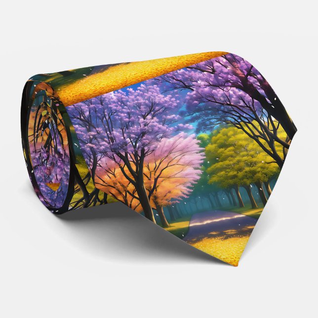 **"Path of Purple: Jacaranda Walkway"** Tie (Rolled)