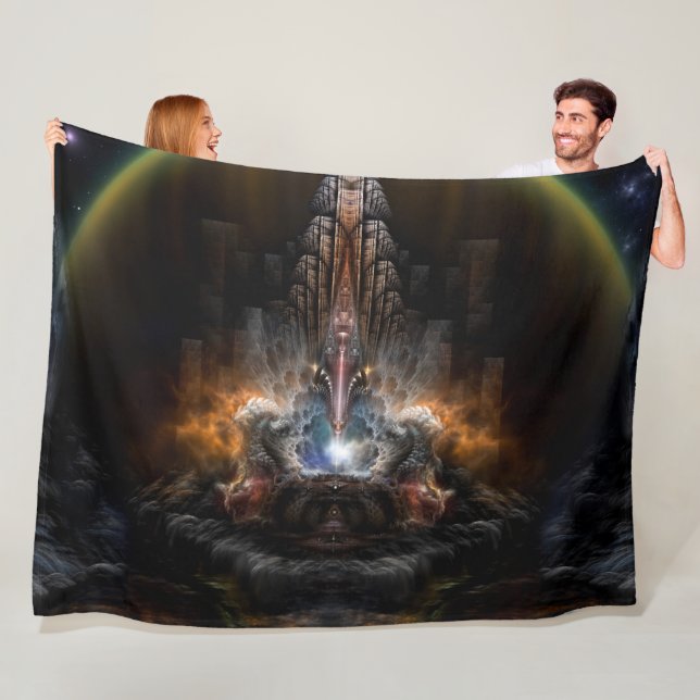 Path Of Shadows Fractal Fantasy Art by Xzendor7 Fleece Blanket (In Situ)