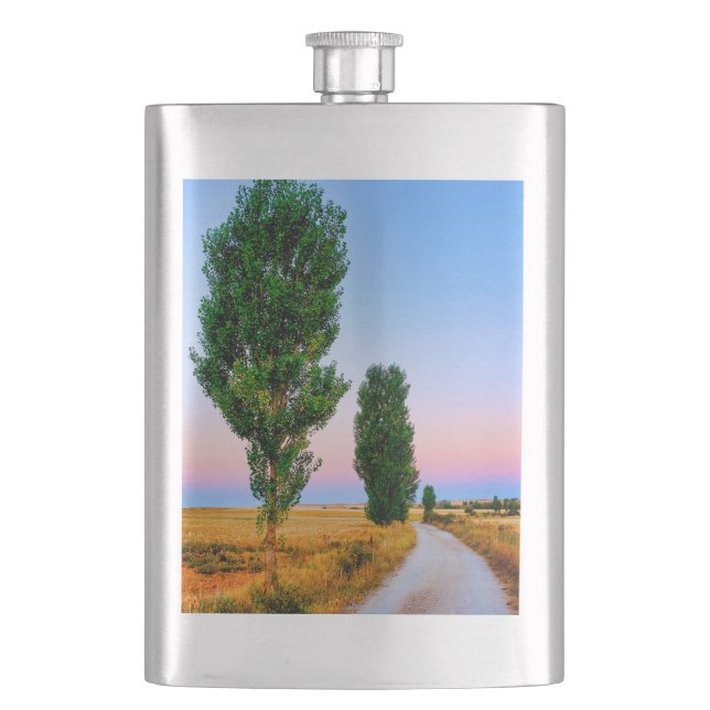 Path of the French Way Hip Flask (Front)