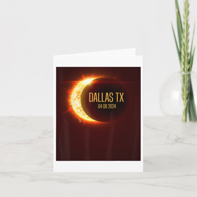 Path Of Totality Dallas Tx 4.8.24 Total Solar Ecli Card (Front)