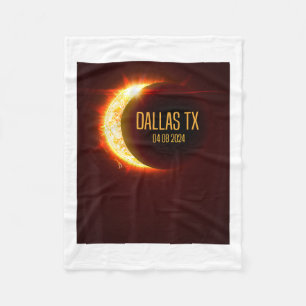 Path Of Totality Dallas Tx 4.8.24 Total Solar Ecli Fleece Blanket