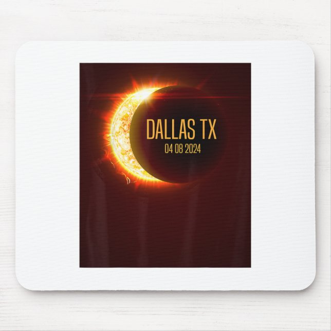 Path Of Totality Dallas Tx 4.8.24 Total Solar Ecli Mouse Pad (Front)