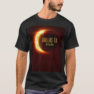 Path Of Totality Dallas Tx 4.8.24 Total Solar Ecli T-Shirt