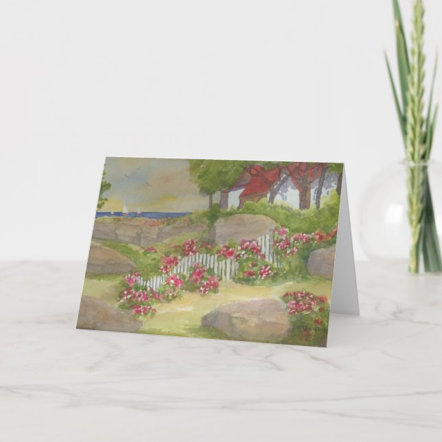 Path on School House Lane Monhegan Island Maine  Card (Front)