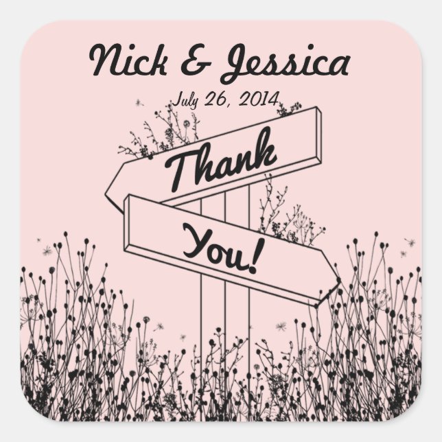 Path Signs Wedding Favour Sticker (Front)