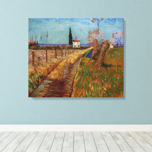 Path Through a Field, Willows by Vincent van Gogh Canvas Print