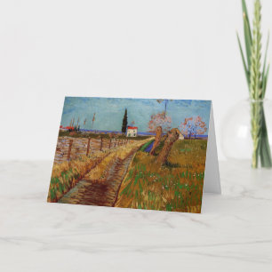 Path Through a Field, Willows by Vincent van Gogh Card
