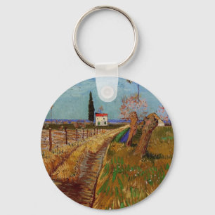Path Through a Field, Willows by Vincent van Gogh Key Ring