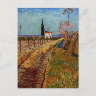 Path Through a Field, Willows by Vincent van Gogh Postcard