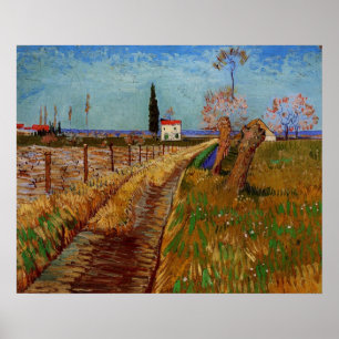 Path Through a Field, Willows by Vincent van Gogh Poster